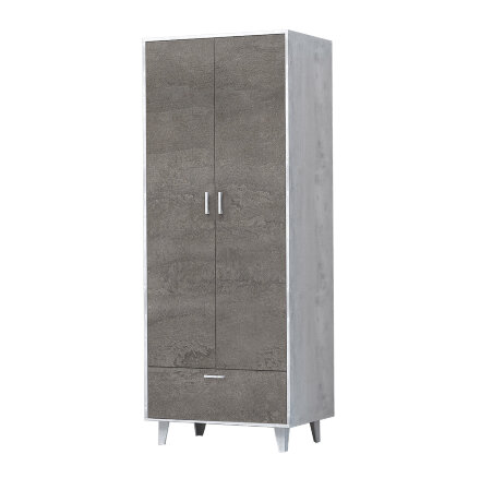 Шкаф с 2 дверями и 1 ящиком на ножках Шк-1 ЭГО, бетон/камень 