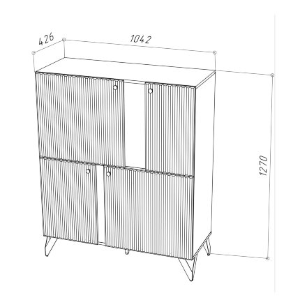 Комод RENO (Рено) КД-2, Чёрный 