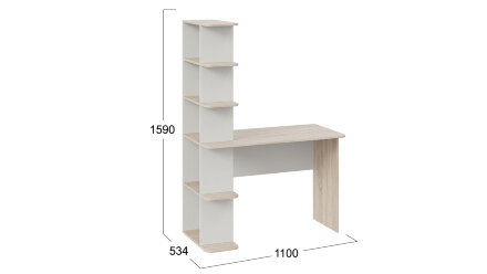 Стол письменный тип 4, Дуб Сонома/Белый Ясень 