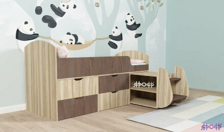 Детская кровать-чердак Малыш-7, винтерберг-бодего 