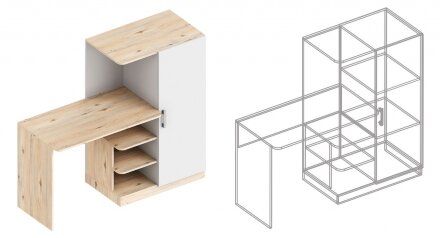 Стол письменный с пеналом Милана 
