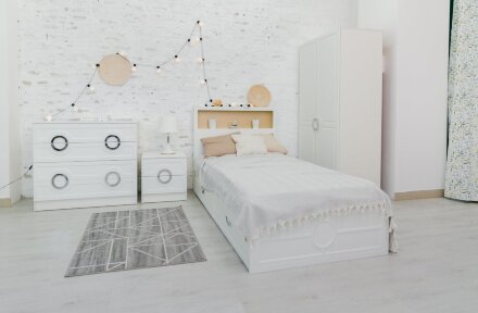 Тумба прикроватная Милан, серебро 