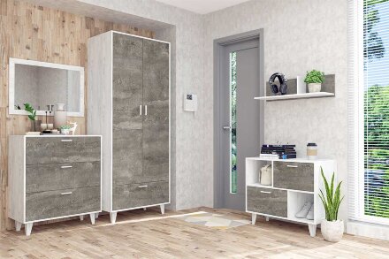 Модульная прихожая ЭГО , бетон/камень 1 