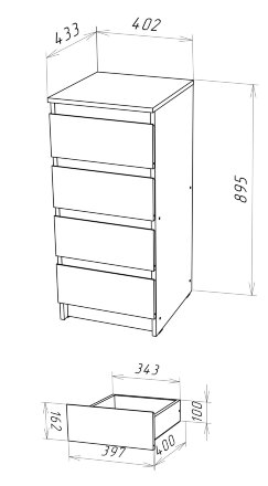 Комод Т-2 Stern (Штерн), сонома 