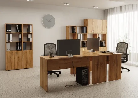 Стеллаж Офис 800 3 полки, с дверями 