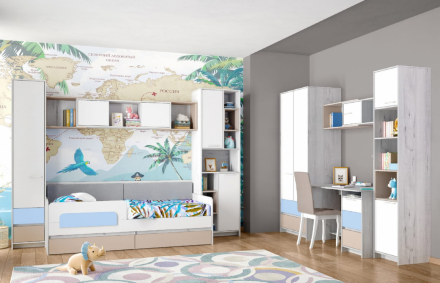 Комод Зефир, голубой  