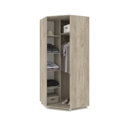 Шкаф угловой Виора, Серый дуб/Белый 