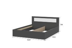 Кровать двуспальная Дольче, Графит