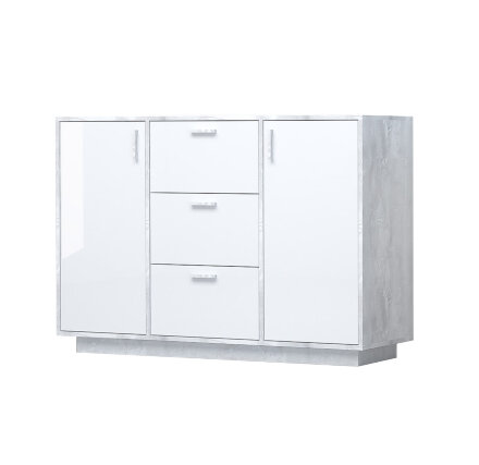 Комод с 3мя ящиками и 2 дверями на цоколе К-2 ЭГО, бетон 