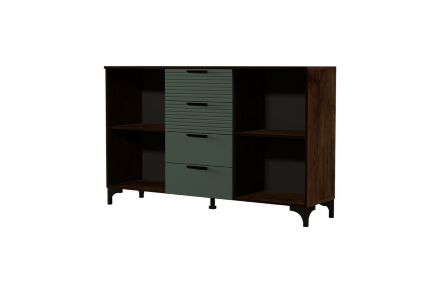 Комод 4 ящика, 2 двери Брента, Оливковый 