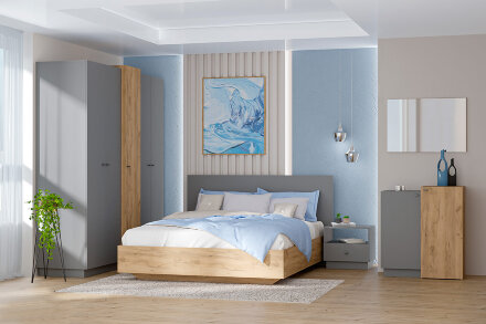 Комод 3 двери К-3 Квадро, Графит   