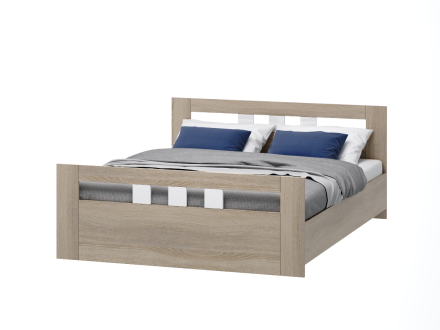 Кровать двуспальая Сопрано, Сонома/Белый 