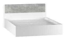 Кровать двуспальная Бьянка, Белый/Бетон светлый